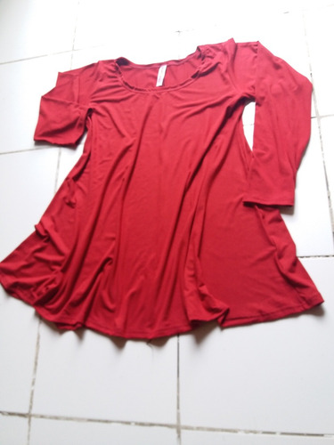 Imagen 9 de 10 de Remera Acampanada Manga Larga Modal Con Lycra