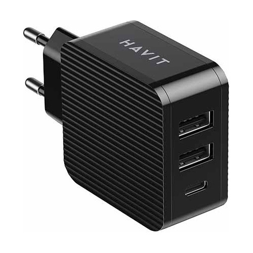 Cargador De Pared 3 Puertos Carga Rapida Uc118 Havit
