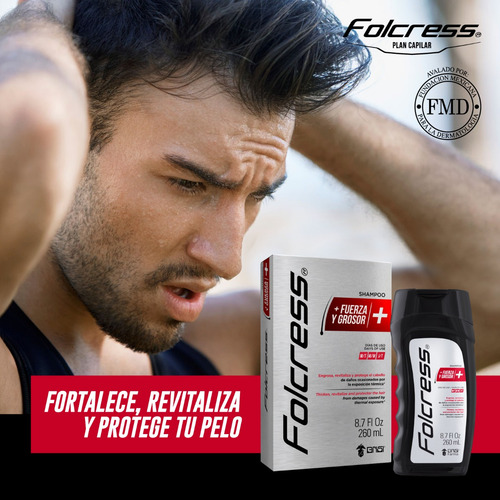Folcress Shampoo Fuerza Y Grosor Para Hombre 260 Ml