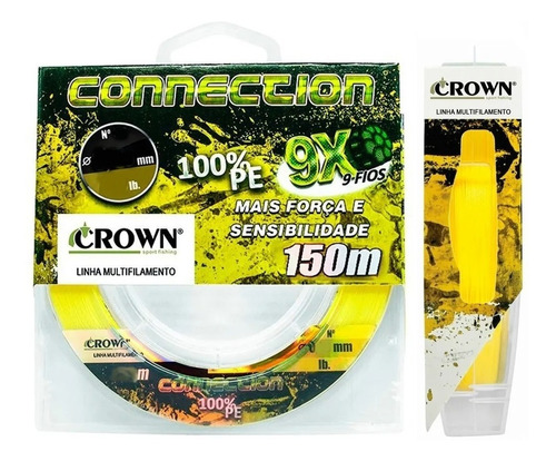 Linha Multifilamento Crown Yellow 9x 0,23mm 30lb 150m