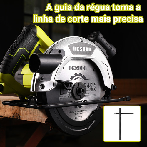 Serra Circular Elétrica 185mm Professional 1400w Adequado Para Cortar Madeira Desoon