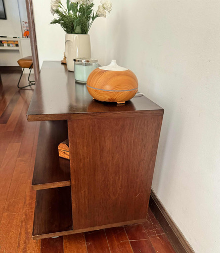 Mesa Ratona Y Rack De Madera