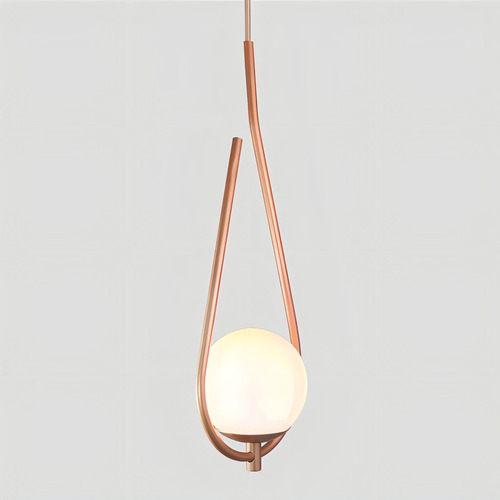 Lustre Pendente On Drop - Bronze Com Globo De Vidro Branco