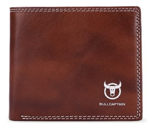 Bullcaptain - Billetera De Cuero Mate Qb-032-cf Café