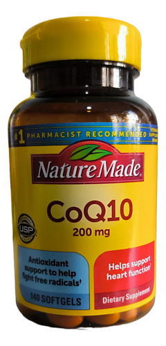 Coq10 De 200 Mg, Nature Made. 140 Cápsulas Blandas Softgel 