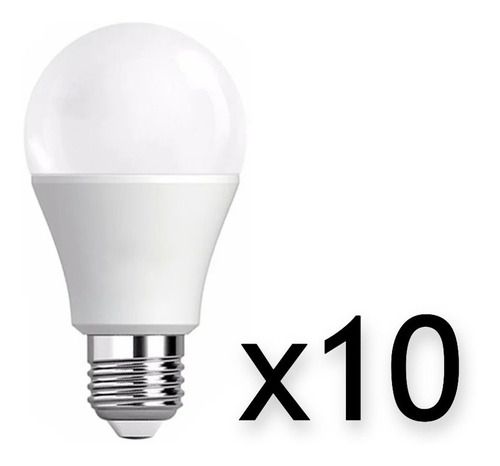 Foco Lampara Bulbo Led E27 A60 15w Luz Fria Pack X 10