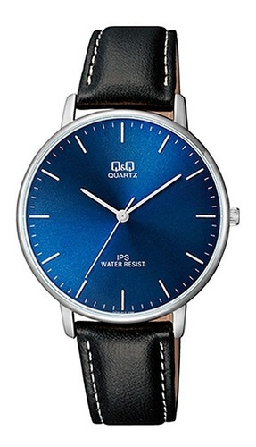 Reloj Q&q By Citizen para hombre Qz00j312y, piel azul y negra