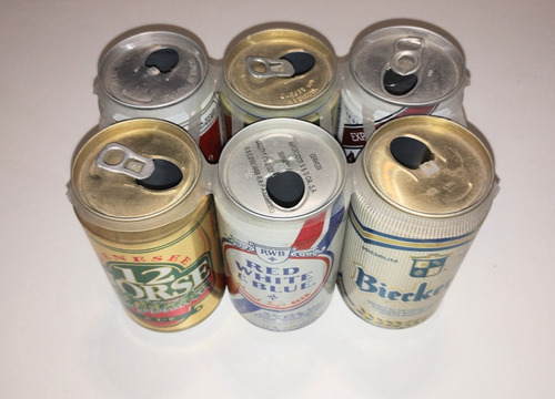 6 Latas Vacías De Cerveza De 350 Cm3