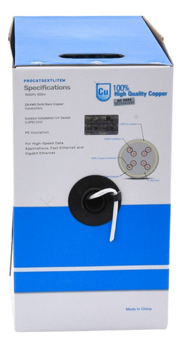 Bobina De Cable De 305 M, Cat5e, Para Intemperie, Sin Blinda