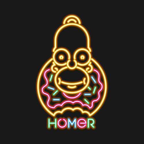 Letrero Led Neon En Acrilico De 3 Mm 40*38cm Homero Simpson