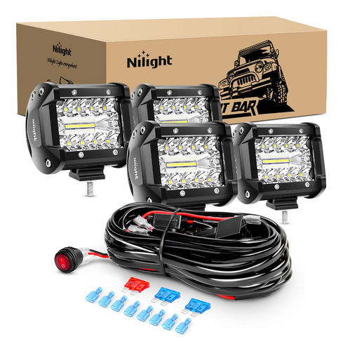 Barra De Luces Led Nilight Zh416, 4 Unidades, 10 Cm, 60 W, C