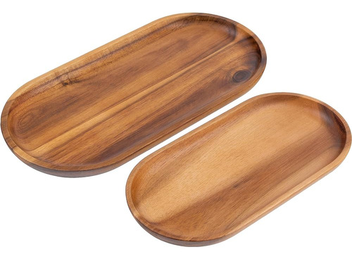 Bandejas Para Servir De Madera De Acacia Viewood, Juego De 2