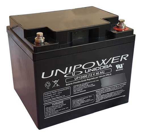 12v 40ah Unipower Vrla Agm -nobreak, Telecom, Alarme
