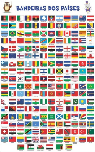 Bandeiras Dos Países Escolar Painel Em Lona - Will1075