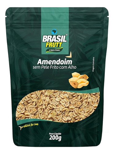 Amendoim Brasil Frutt Sem Pele Com Alho Pacote 200g