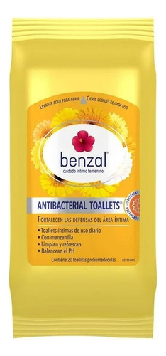 3 Pza Toallitas Húmedas Femeninas Benzal Toallet Manzanilla