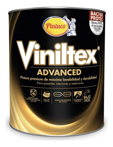Pintura Viniltex Advanced Amarillo Oro 1570 1 Gal Pintuco