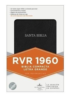 Libro Biblia Rvr 1960 Compacta Letra Grande - Negro