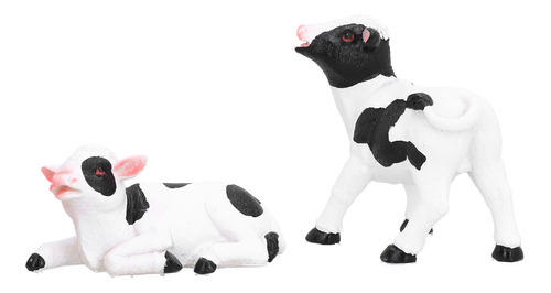Figura De Vaca, 2 Unidades, Escultura De Animales De Resina,