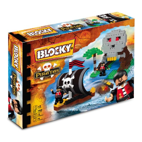 Blocky Piratas Isla + Balsa + Figura Accesorios 140 Piezas