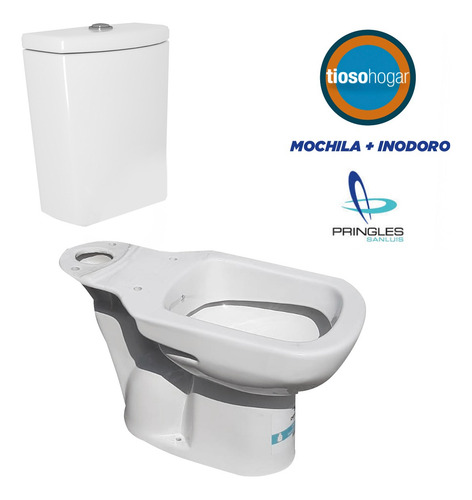 Imagen 4 de 10 de Combo Baño Inodoro Con Mochila Largo Pringles Cuadrado