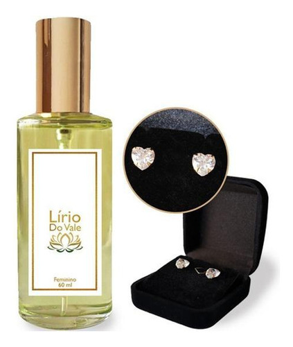 Perfume Feminino Lírio Do Vale 60ml + Brinco Brilhante