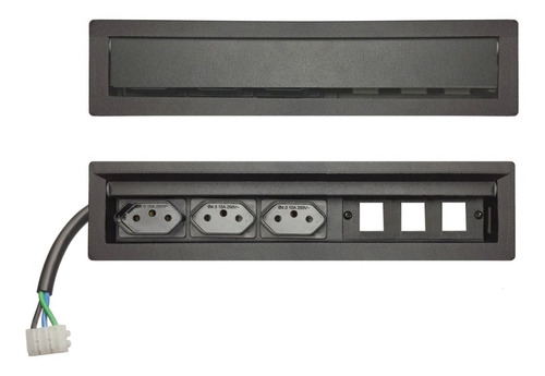 Imagem 4 de 8 de Régua De Tomada Para Mesas Slim-303c, Tomada, Rede, Hdmi