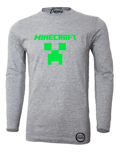 Poleras Manga Larga Para Hombre Minecraft Clásico