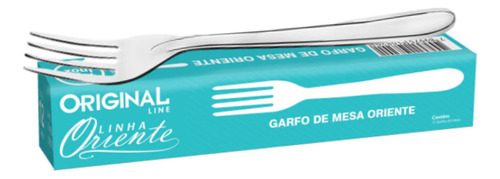 300 Garfo De Mesa Oriente 18 Cm Aço Inox Ref 0160 Punho Cinza