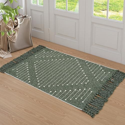 Alfombra De Baño Verde Livebox Boho, Lavable, De 2' X 3', E