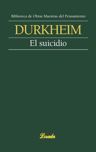 Libro El Suicidio - Durkheim, Ãmile