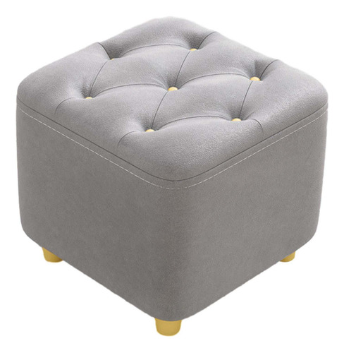 Reposapiés Taburete Decorativo Taburete Acolchado Gris