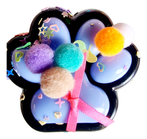 Squishy Mochi Brillo Huella Patita Gato Souvenir X3 Unid Surtido