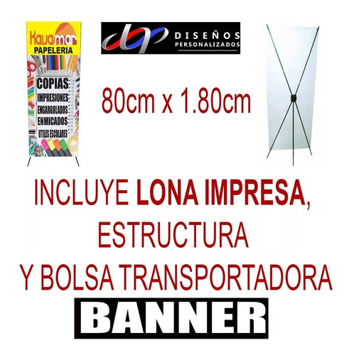 Imagen 1 de 2 de Banner De 180 X 80 Incluye Estructura  Ydiseno 350