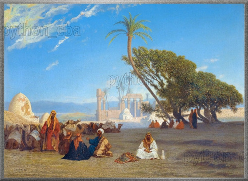 Cuadro Parada En El Desierto - Charles Théodore Frère  1880s