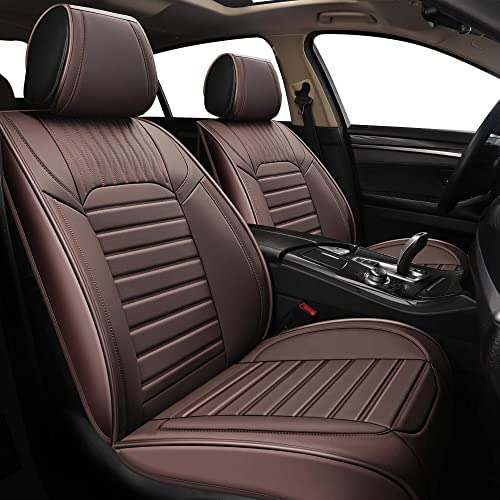 Yuhcs 2 Pcs Car Seat Covers - Front Seat Faux Leather Non