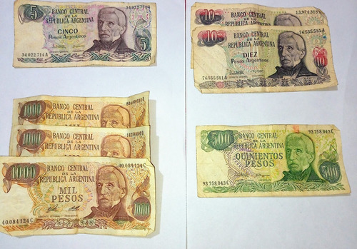 Lote Billetes Antiguos Pesos Argentinos Y Pesos