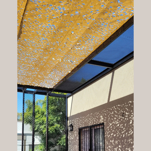 Media Sombra Camuflaje 4,50 X 4 M Con Kit Techo Pergola Deco Gris Topo