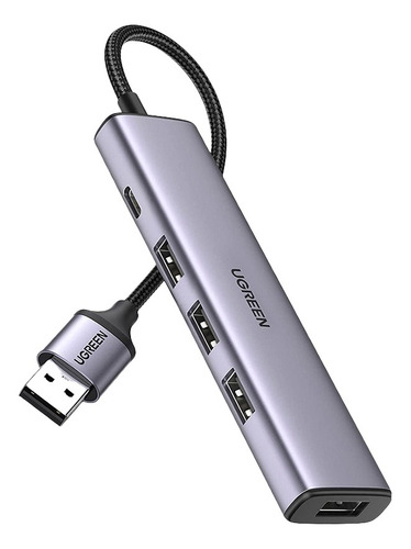 Hub Ugreen Adaptador Usb 3.0 Para 4x Usb 3.0 Cinza