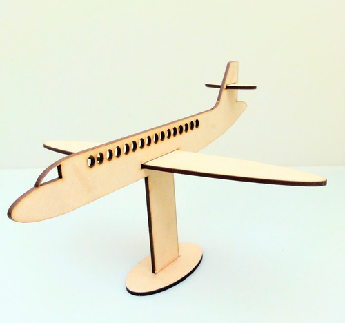 Imagen 1 de 7 de Avión Souvenir Con Base - Mdf / Fibrofacil