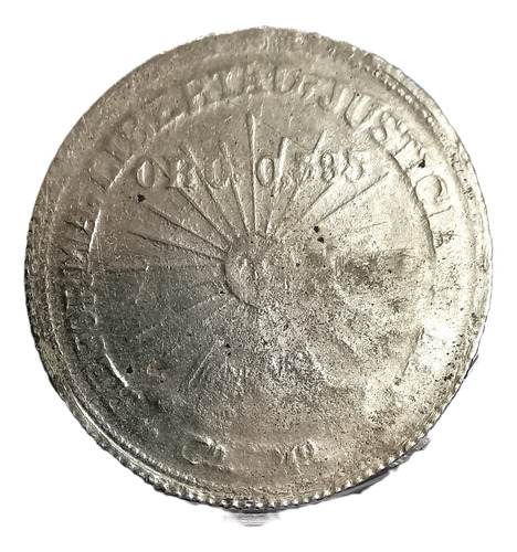 $2 Pesos Plata Oro Guerrero Campo Morado 1915 Rev Mexicana