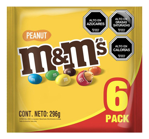 M&m Chocolate Con Leche Y Maní 49g X 6un