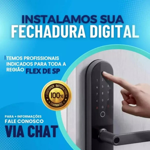 Fechadura Touch Smart Wifi Biométrica App Tuya Português Voz