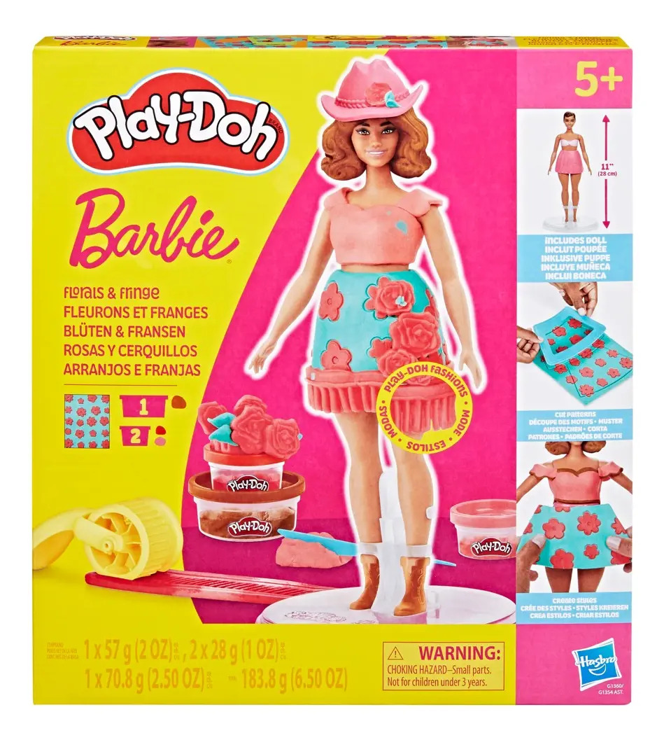 Play Doh, Set De Masa Moldeable Barbie, Rosas Y Cerquillos