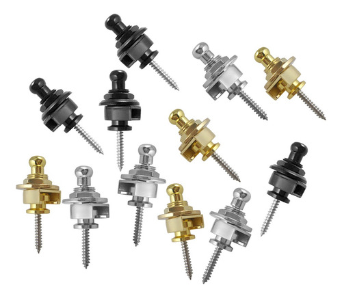 Hebilla Botón Straplock Correa Cerradura Guitarra 12pcs