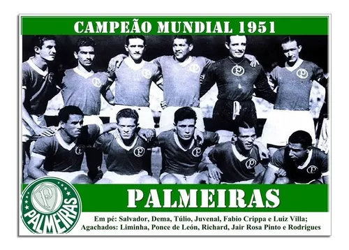 Poster Do Palmeiras - Campeão Mundial 1951