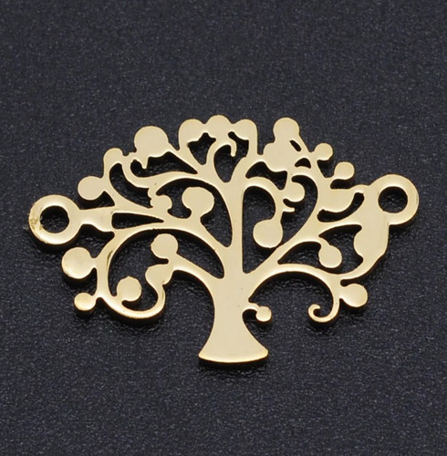 Imagen 1 de 2 de Árbol De Acero Dorado Conector Pulsera ... Milenoil
