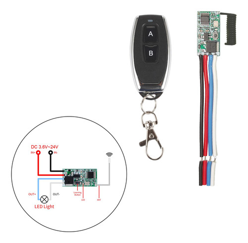 Mini Interruptor De Control Remoto Inalámbrico Rf 433mhz 12v