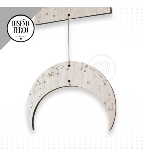 Imagen 3 de 9 de Colgante Nórdico Luna Diseño Boho