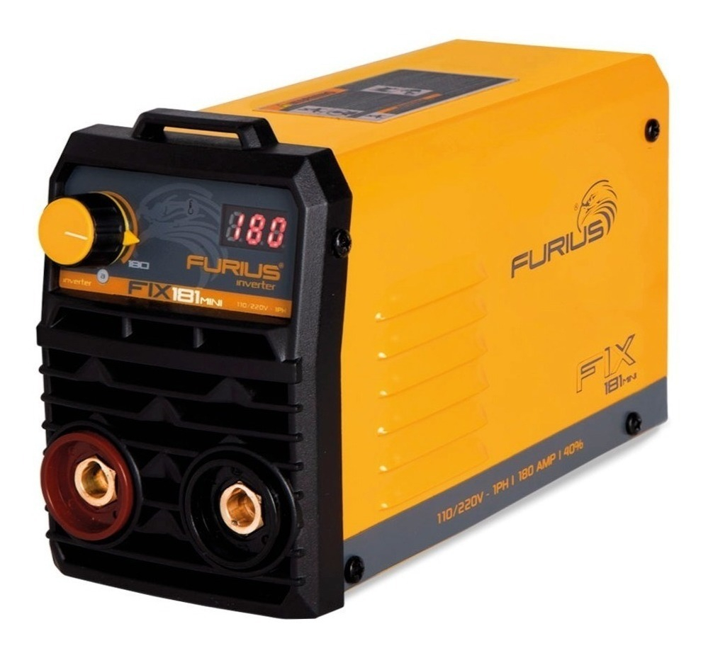 Soldador Inversor 180a 110/220 Furius Mini Fix 181 Color Amarillo Frecuencia 50 Hz/60 Hz 110V/220V